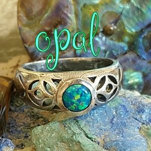 Opal Ring Sterling Silver